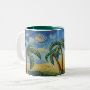 Palmen Tropic Impressionistischer Stil Kunst Tasse