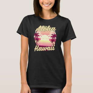 Palmen tropische Hawaiianische Sommer Sonnenunterg T-Shirt