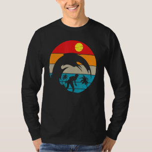 Palmen tropische Sommersurfboard Surfer Retro T-Shirt