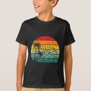 Palmen Tropischer Sommer Vintage Retro Stil 80er T-Shirt
