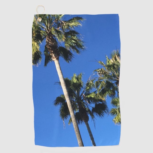 Palmen und blauer Himmel Golfhandtuch (Vorderseite)