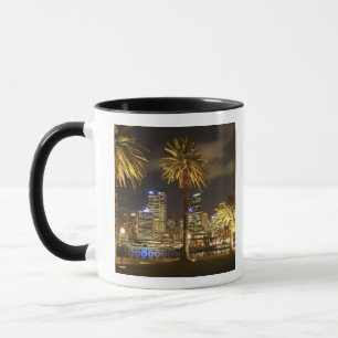 Palmen und CBD nachts, Sydney, neuer Süden Tasse