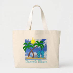 Palmen und Flip Flops Beach Tote Bag Jumbo Stoffbeutel