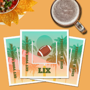 Palmen und Fußball Uprights Party Paper Serviette