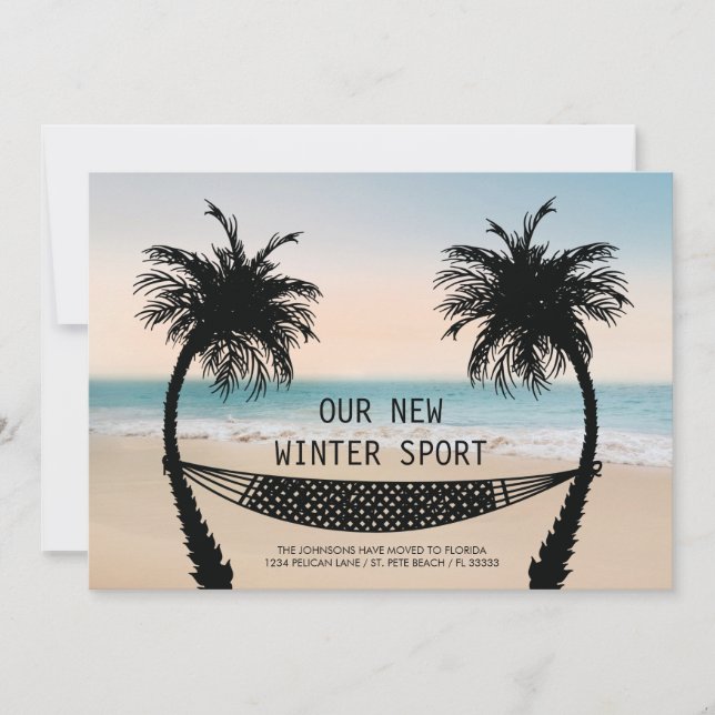 Palmen und Hängematten auf Florida Beach Moving Ankündigung (Vorderseite)