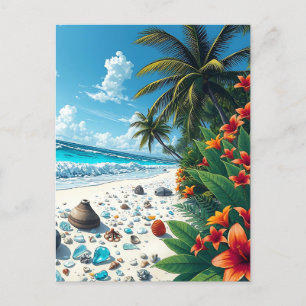 Palmen und Ocean Shore Sprichwort Hi Postkarte