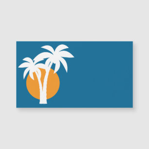 Palmen und Orangensonne Magnetkarte