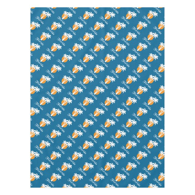 Palmen und Orangensonne Tischdecke (Vorderseite)