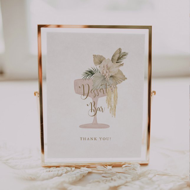 Palmen und Prosecco Brautparty Dessert Bar Sign Poster (Von Creator hochgeladen)