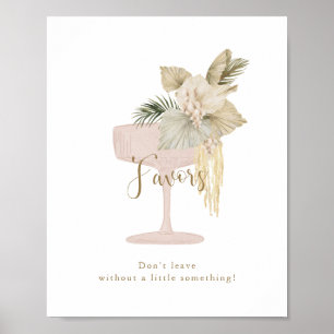 Palmen und Prosecco Brautparty Favoriten Zeichen Poster