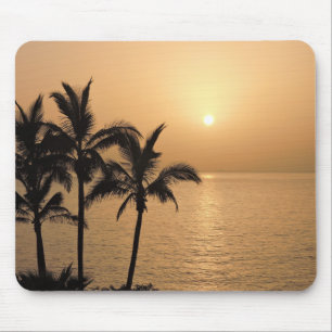 Palmen und romantischer Sonnenuntergang Mousepad