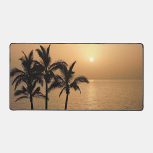 Palmen und romantischer Sonnenuntergang Schreibtischunterlage