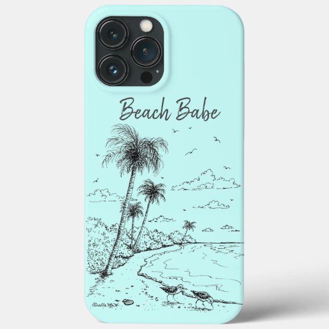 Palmen und Sandpiper Beach Life Case-Mate iPhone Hülle (Rückseite)