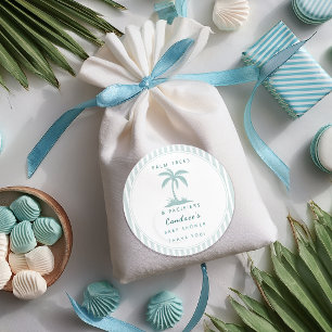 Palmen und Schnuller - Strand-Babyparty-Geschenk Runder Aufkleber