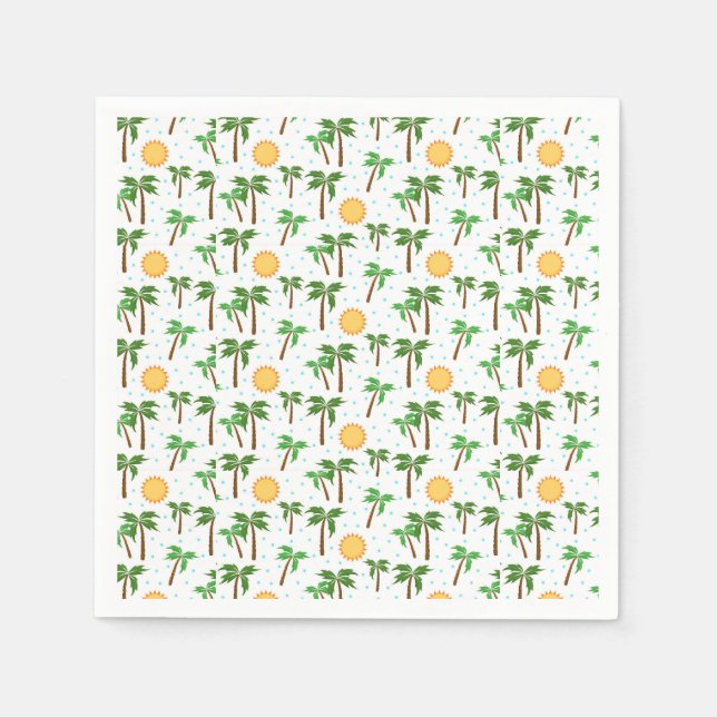 Palmen und Sonnenschein Serviette (Vorderseite)