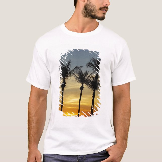 Palmen und Sonnenuntergang, Mindil Beach T-Shirt (Vorderseite)