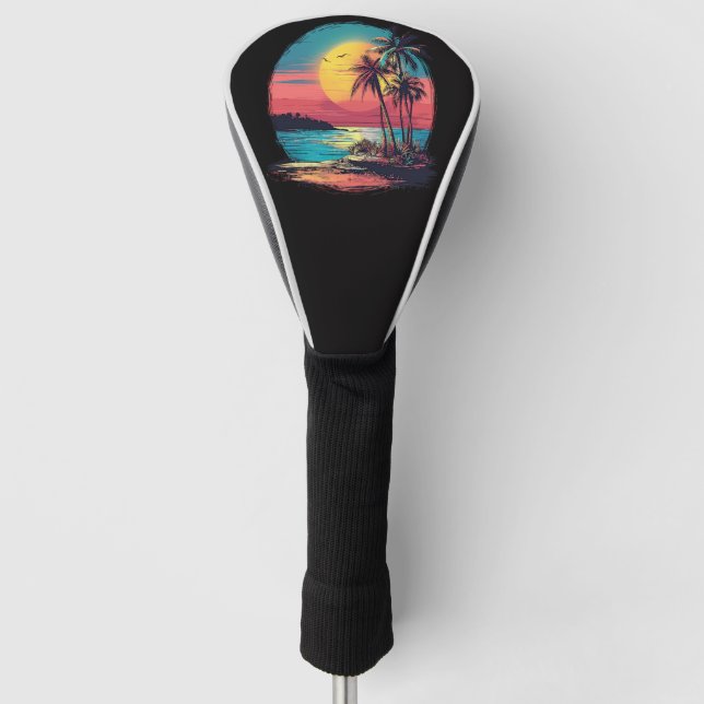 Palmen und Strand Golf Headcover (Vorderseite)