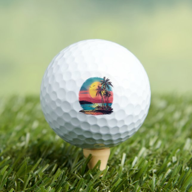 Palmen und Strand Golfball (Insitu T-Shirt)