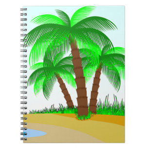 Palmen und Strand Notizblock