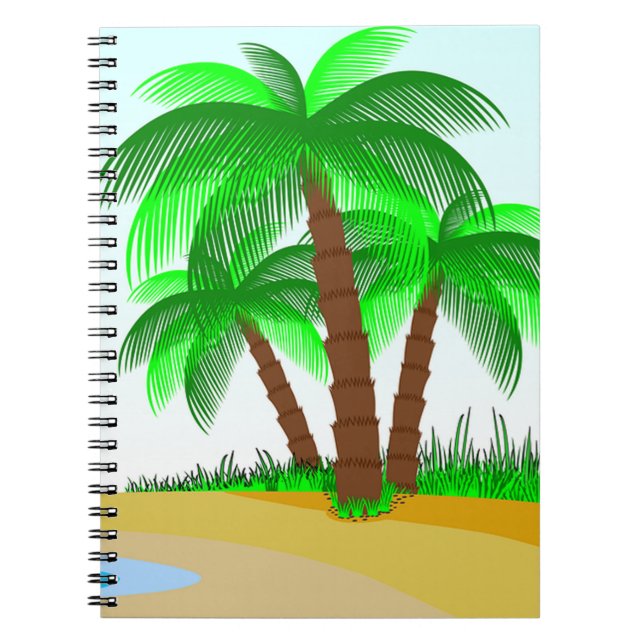 Palmen und Strand Notizblock (Vorderseite)