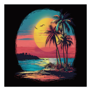 Palmen und Strand Poster
