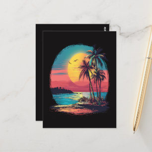Palmen und Strand Postkarte