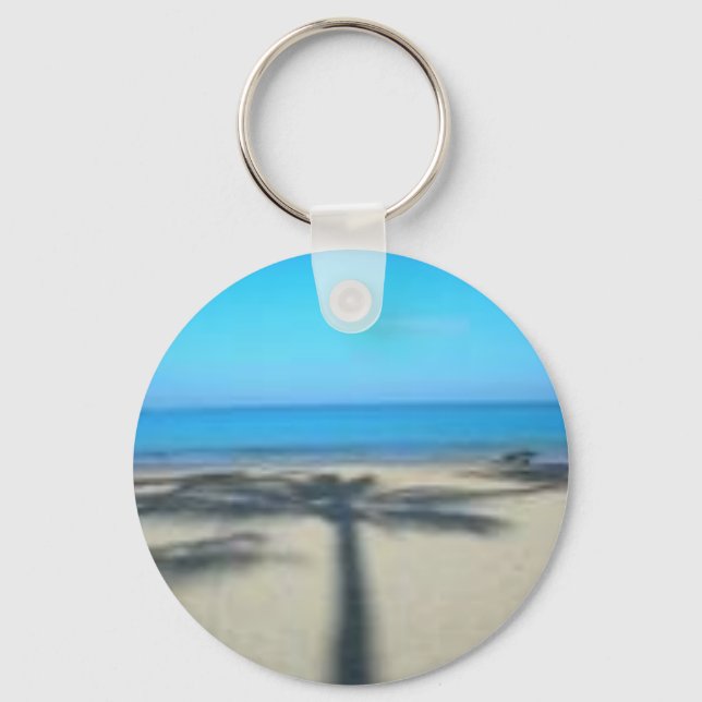 Palmen und Strand Schlüsselanhänger (Vorderseite)