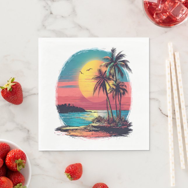 Palmen und Strand Serviette (Beispiel)