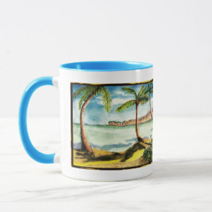 Palmen und Strand Zeichnend - Tasse für Getränke