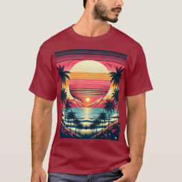 Palmen und Sunset T - Shirt