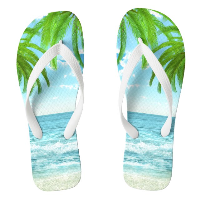 Palmen und tropische Brise Flip Flops (Fußbett)