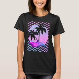 Palmen und Vaporwave in ästhetischem 80er T-Shirt