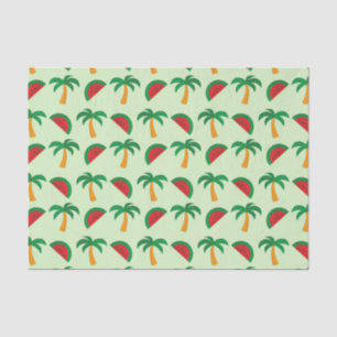 Palmen und Wassermelone Tropisches Muster Seidenpapier