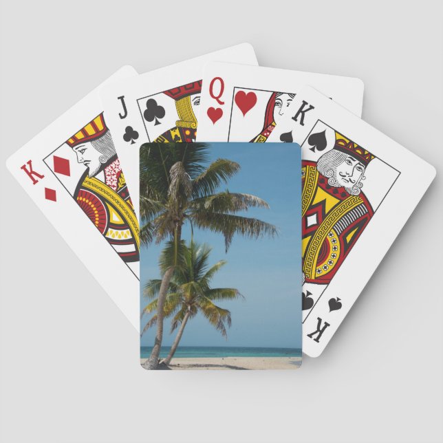 Palmen und weißer Sandstrand Spielkarten (Rückseite)