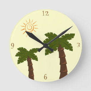Palmen-Wanduhr Runde Wanduhr