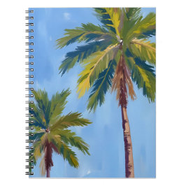 Palmen Wasserfarbe Tropisch Gemalt Notizblock