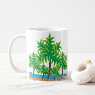 Palmen Watercolor Beach Tropical Kaffeetasse
