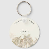 Palmen Watercolor Tan Coastal Gastgeschenk Hochzei