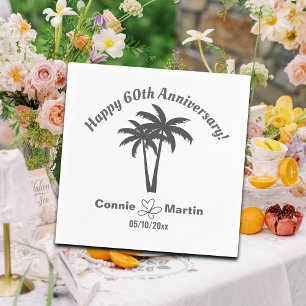 Palmen zum 60. Hochzeitstag Serviette