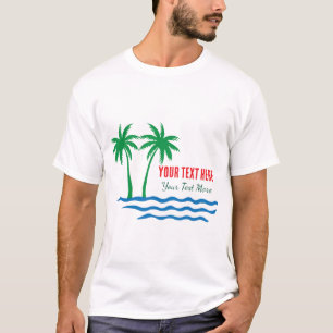 Palmenbaum am Fluss   Tropische Sonnenuntergangsku T-Shirt