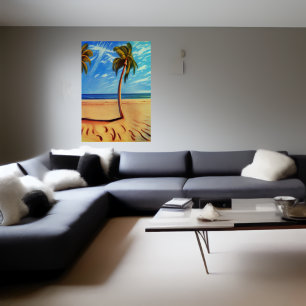 Palmenbaum am Strand   AI Art Poster