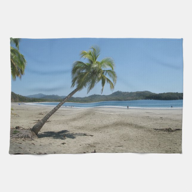 Palmenbaum am Strand Handtuch (Horizontal)