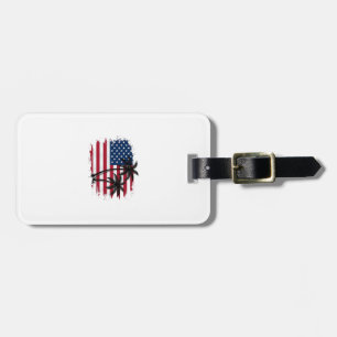 Palmenbaum Amerikanische Flagge Patriotischer Stra Gepäckanhänger