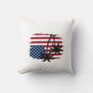 Palmenbaum Amerikanische Flagge Patriotischer Stra Kissen