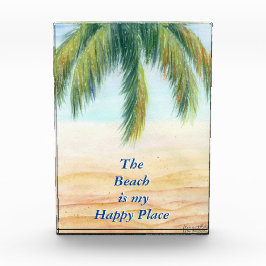 Palmenbaum an einem sonnigen Tag am Strand Fotoblock