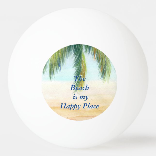 Palmenbaum an einem sonnigen Tag am Strand Tischtennisball (Vorderseite)