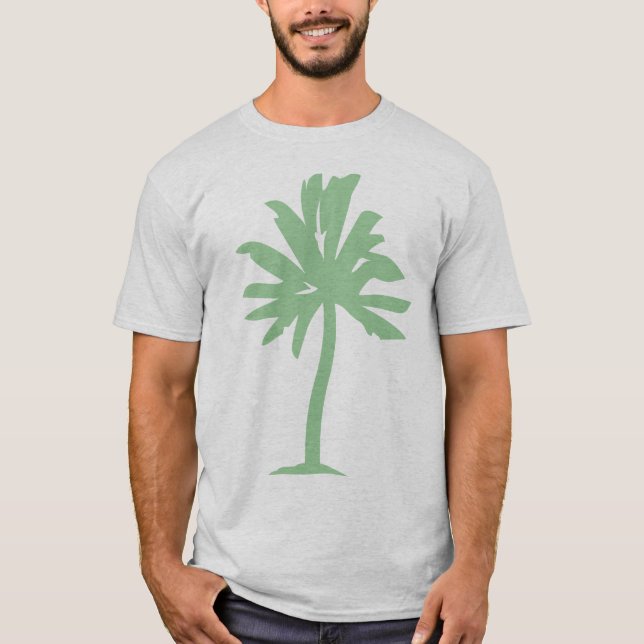 Palmenbaum - ausgeblendetes Grün T-Shirt (Vorderseite)