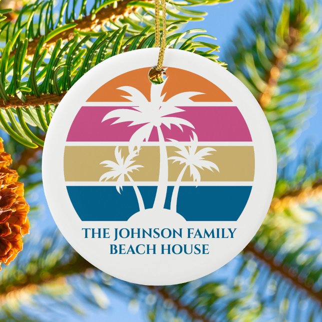 Palmenbaum des Beach House Niedlich Tropical Islan Keramik Ornament (Von Creator hochgeladen)