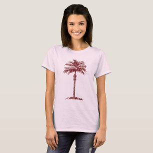 Palmenbaum - Dunkelrot T-Shirt