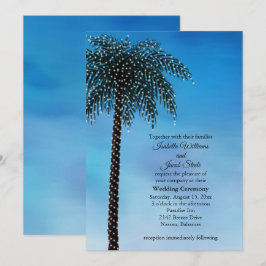 Palmenbaum Hochzeit einladen Wasserfarbe Einladung